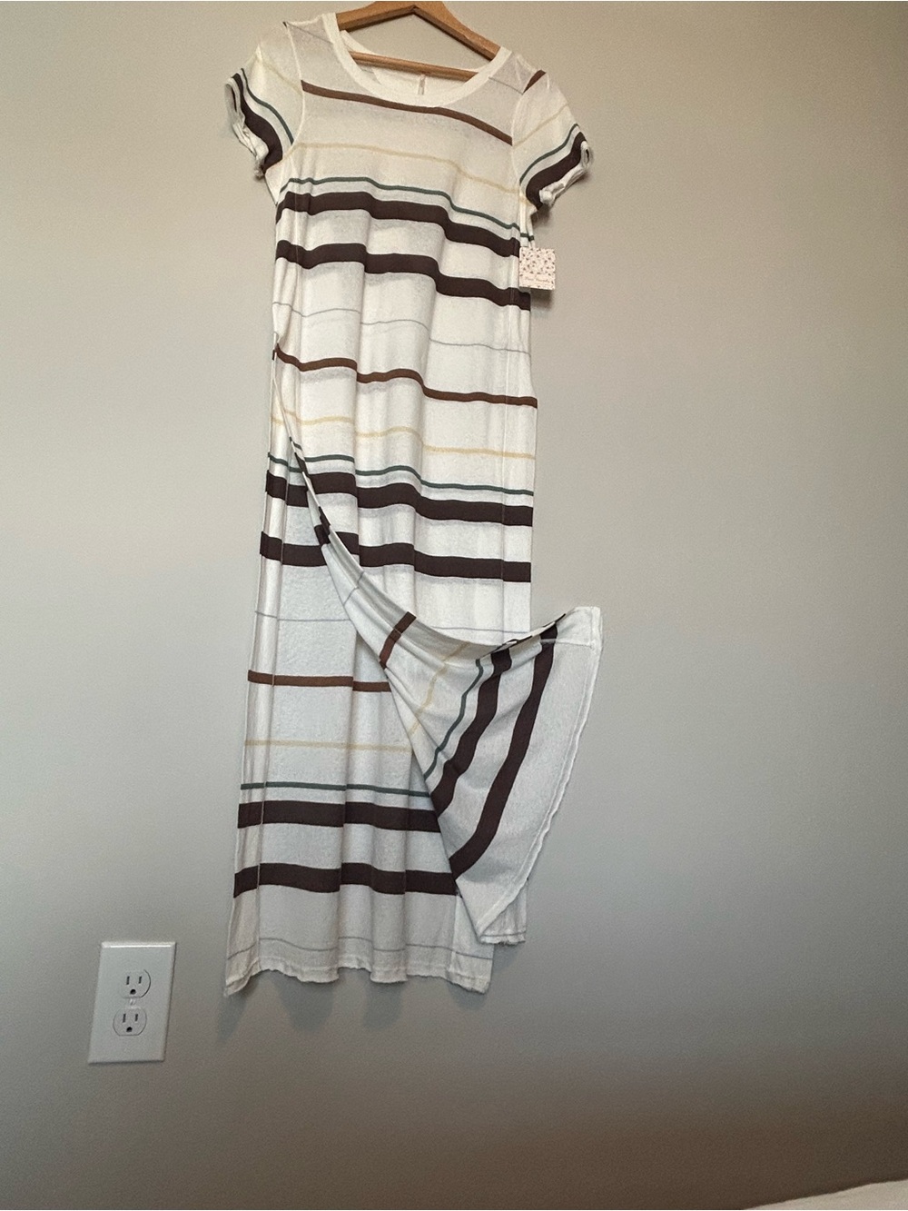 Free People Womens Too Legit Maxi Open Sides Tunic Top, Ivory Combo, - Picture 12 of 14
